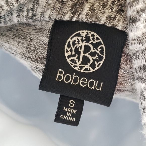 Bobeau Small Duster Cardigan Slit Sides Grey Space Dye Soft Comfy Fall Winter - Picture 4 of 10